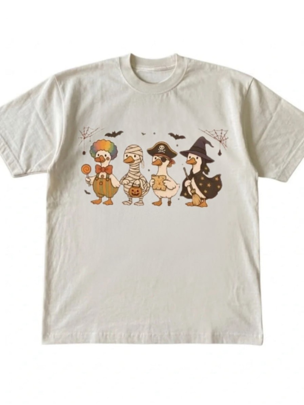 Cream Halloween Goose Graphic Tee